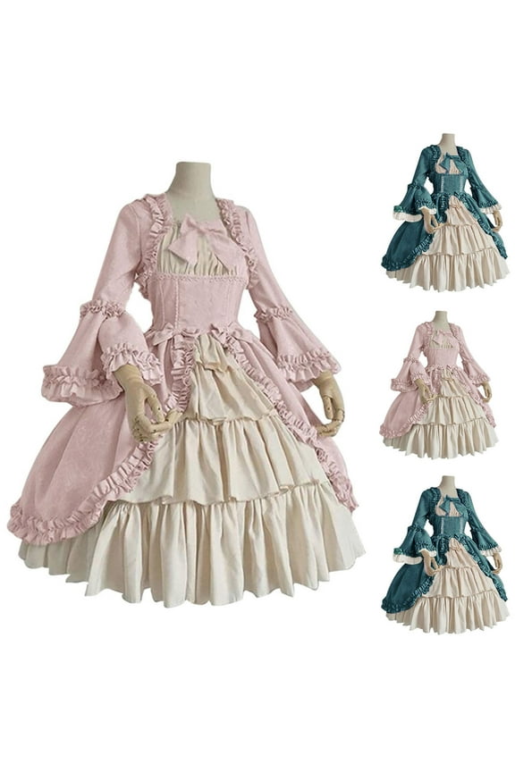 Womens Halloween Costumes Retro Medieval Victorian Goth Plus Size Dresses Adult Costumes Party 1800s Ball Gown Renaissance Dress