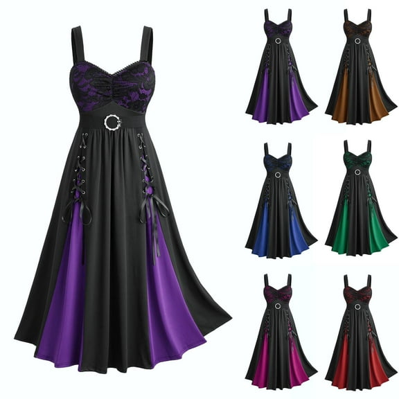 Jsaierl Womens Halloween Costumes Retro Medieval Victorian Gothic Plus Size Dresses Cosplay Costumes Party 1800s Ball Gown Renaissance Dress