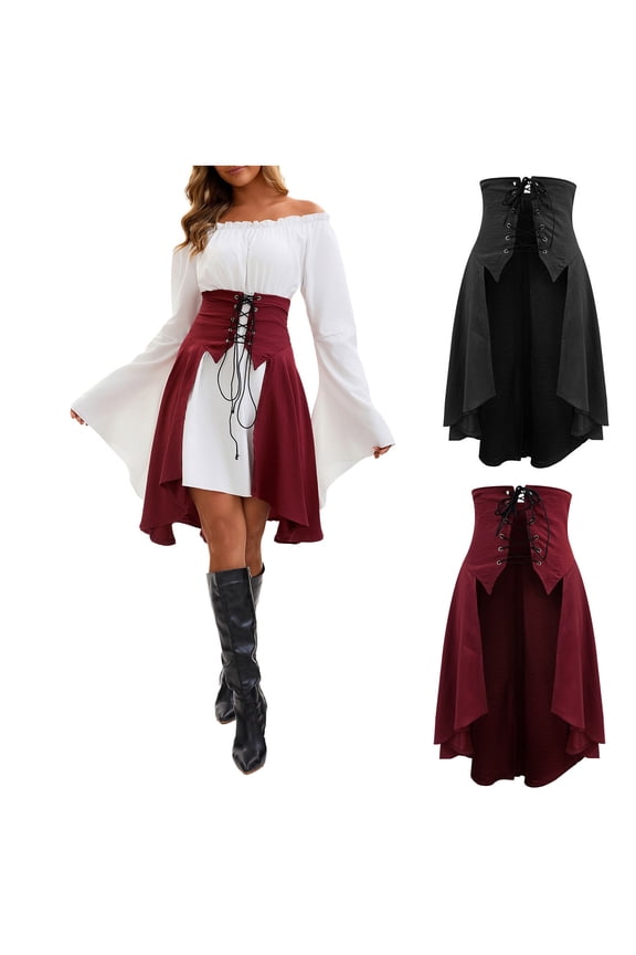 Womens Halloween Costumes Vintage Medieval Elegant Goth Maxi Dresses Adult Costumes Irish 1800s Ball Gown Renaissance Dress