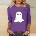 thumbnail image 1 of Jsaierl Womens Halloween Shirts Plus Size Pumpkin Ghost Graphic Tees Trendy Round Neck T-shirt 3/4 Sleeve Tunic Blouse Tops Halloween Costumes, 1 of 5