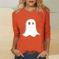 thumbnail image 1 of Jsaierl Womens Halloween Shirts Plus Size Pumpkin Ghost Graphic Tees Trendy Round Neck T-shirt 3/4 Sleeve Tunic Blouse Tops Halloween Costumes, 1 of 5