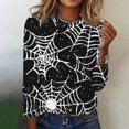 thumbnail image 1 of Jsaierl Womens Halloween Shirts Spooky Pumpkin Ghost Graphic Tees Trendy Round Neck T-shirt Long Sleeve Tunic Blouse Tops Halloween Costumes, 1 of 4
