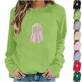thumbnail image 1 of Jsaierl Womens Halloween Sweatshirts Cute Graphic Pullovers Stretch Going Out Crewneck Long Sleeve Sweater Tops Halloween Clothes, Sizes S-2XL, 1 of 7
