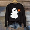thumbnail image 1 of Jsaierl Womens Halloween Sweatshirts Spooky Pumpkin Ghost Graphic Sweatshirt Stretch Crewneck T-shirt Long Sleeve Tunic Pullover Tops Halloween Gifts, 1 of 5