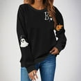 thumbnail image 1 of Jsaierl Womens Halloween Sweatshirts Spooky Pumpkin Ghost Graphic Sweatshirt Trendy Round Neck T-shirt Long Sleeve Holiday Pullover Tops Halloween Gifts, 1 of 4