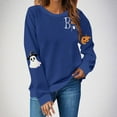 thumbnail image 1 of Jsaierl Womens Halloween Sweatshirts Spooky Pumpkin Ghost Graphic Sweatshirt Trendy Round Neck T-shirt Long Sleeve Holiday Pullover Tops Halloween Gifts, 1 of 4