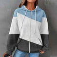 thumbnail image 1 of Jsaierl Womens Hoodies Cute Color Block Graphic Hooded Sweatshirts Holiday Pullover Comfort Long Sleeve Top Hoodie Womens Hoodies, 1 of 7