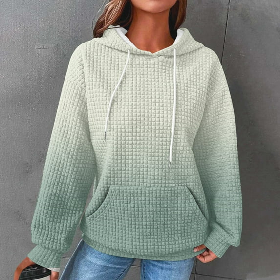 Jsaierl Womens Hoodies Cute Gradient Print Hoodies Sweatshirts Holiday Sweaters Workout Long Sleeve Top Hoodie Womens Hoodies Under $20