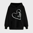 thumbnail image 1 of Jsaierl Womens Hoodies Cute Heart Graphic Hoodies Sweatshirts Lightweight Sweaters Workout Long Sleeve Top Hoodie Womens Hoodies Under $20, 1 of 5