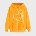 thumbnail image 1 of Jsaierl Womens Hoodies Cute Heart Graphic Hoodies Sweatshirts Lightweight Sweaters Workout Long Sleeve Top Hoodie Womens Hoodies Under $20, 1 of 5