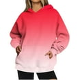 thumbnail image 1 of Jsaierl Womens Hoodies Oversized Gradient Graphic Hooded Sweatshirts Lightweight Pullover Workout Long Sleeve Top Hoodie Womens Hoodies Under $20, 1 of 4