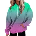 thumbnail image 1 of jsaierl Womens Hoodies Oversized Gradient Graphic Hooded Sweatshirts Lightweight Sweaters Workout Long Sleeve Top Hoodie, 1 of 4