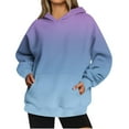 thumbnail image 1 of Jsaierl Womens Hoodies Oversized Gradient Print Hooded Sweatshirts Holiday Sweaters Workout Long Sleeve Top Hoodie, 1 of 4