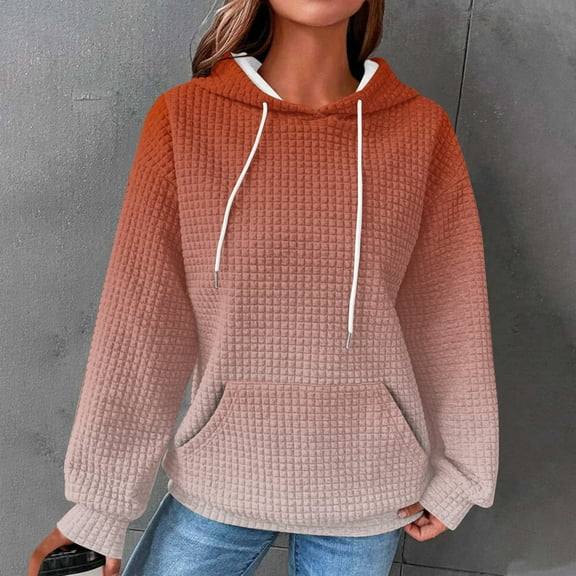 Jsaierl Womens Hoodies Oversized Gradient Print Hooded Sweatshirts Lightweight Sweaters Comfort Long Sleeve Top Hoodie Womens Hoodies