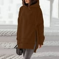 thumbnail image 1 of Jsaierl Womens Hoodies Oversized Solid Color Basic Hooded Sweatshirts Fall Sweaters Comfort Long Sleeve Top Hoodie Fall Saving, 1 of 7