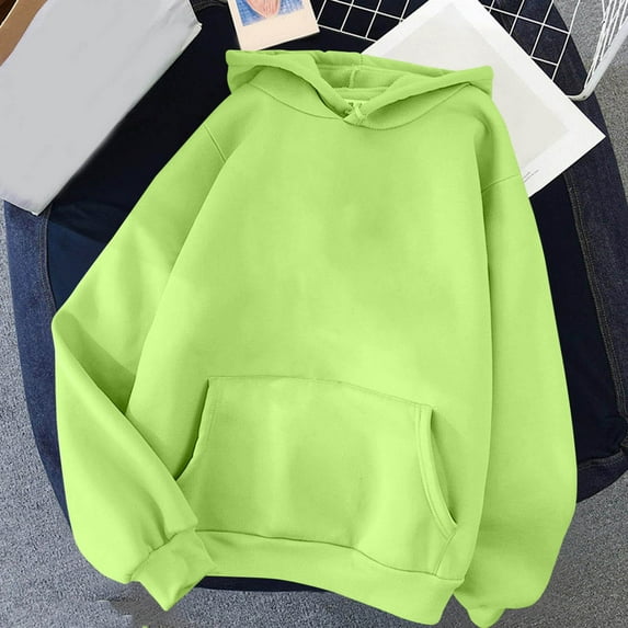 Jsaierl Womens Hoodies Oversized Solid Color Basic Hoodies Sweatshirts Holiday Pullover Workout Long Sleeve Top Hoodie Womens Hoodies