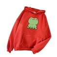 thumbnail image 1 of Jsaierl Womens Hoodies Plus Size Casual Frog Graphic Sweatshirt Top Long Sleeve Fashion Fall Pullover Cute Sweatshirts with Pocket, 1 of 2