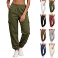 thumbnail image 1 of Jsaierl Womens Joggers Plus Size Baggy Elastic Waist Pants Bottoms Fall Drawstring Cotton Athletic Sweatpants with Pockets, 1 of 9