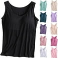 thumbnail image 1 of Jsaierl Womens Modal Padded Tank Tops with Built in Bra Camisole Casual Basic Workout Yoga Tank Top Plus Size, 1 of 5