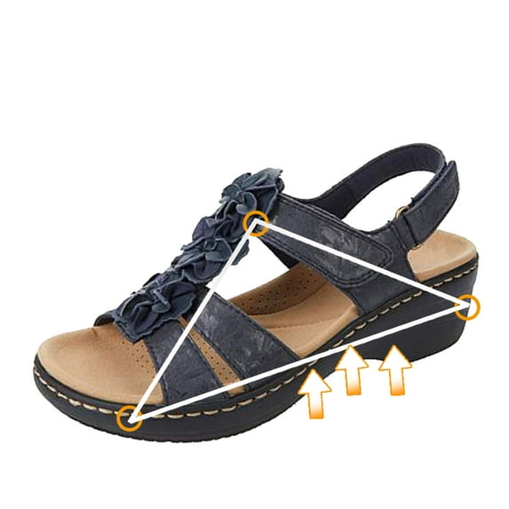 Jsaierl Womens Orthopedic Sandals Casual Summer Peep Toe Sandals Comfy Arch Support Sandals Walking Breathable Sandal Size 4.5