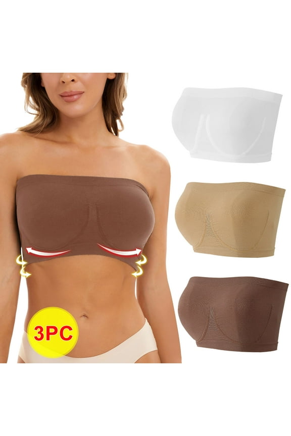 Womens Strapless Bras Plus Size Support T-shirt Bras Cotton Comfort Bralettes Soft Everyday Full Figure Bandeu Bras