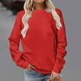 thumbnail image 1 of jsaierl Womens Sweatshirt Plus Size Solid Color Sweatshirts Round Neck Dressy Casual Pullover Tops Trendy Long Sleeve Blouses, 1 of 5