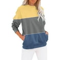 thumbnail image 1 of Jsaierl Womens Sweatshirts Cute Color Block Print Sweatshirts Crewneck Fall Pullover Tops Comfort Long Sleeve Shirts Winter Saving, 1 of 4