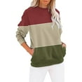 thumbnail image 1 of Jsaierl Womens Sweatshirts Cute Color Block Print Sweatshirts Crewneck Fall Pullover Tops Comfort Long Sleeve Shirts Winter Saving, 1 of 4