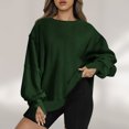 thumbnail image 1 of Jsaierl Womens Sweatshirts Loose Fit Solid Color Sweatshirts Round Neck Fall Sweater Tops Comfort Long Sleeve Shirts, 1 of 7