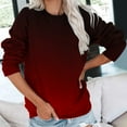 thumbnail image 1 of Jsaierl Womens Sweatshirts Plus Size Gradient Trendy Sweatshirts Round Neck Fall Pullover Tops Oversized Long Sleeve Shirts Deals Of the Day, 1 of 6