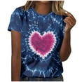 thumbnail image 1 of Jsaierl Womens Valentine's Day Shirts Plus Size Love Heart Graphic Tees Cotton Short Sleeve Blouse Round Neck Dressy Casual T-shirt Tops Spring Clothes for Women, 1 of 5