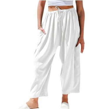 Jsarle Running Clothes for Women Womens Straight Leg Sweatpants Women Wide Leg Pants Women's Joggers Womens Sweat Pants Wide Leg Sweatpants Wide Leg Pants Women Petite Length XXL White