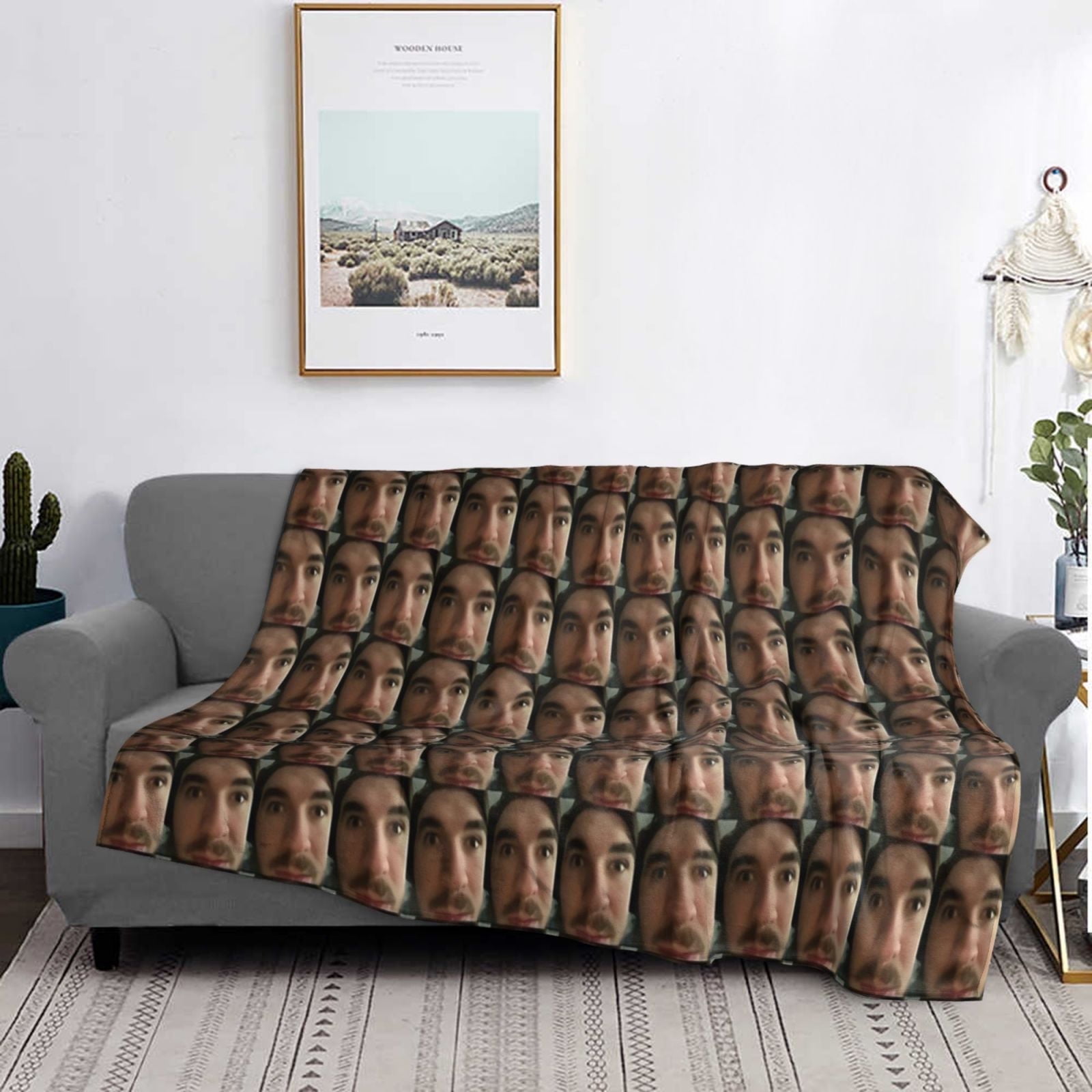 Jschlatt Flannel Blanket Funny Ultra-Soft Micro Warm Throw Blanket Fleece Blanket Interesting Gift 60"X50"