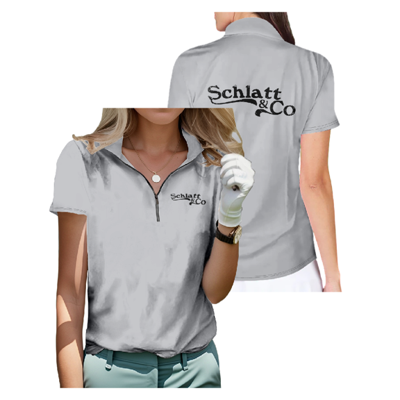 Jschlatt Golf Shirt Women Short Sleeve Half Zip Sports Tops