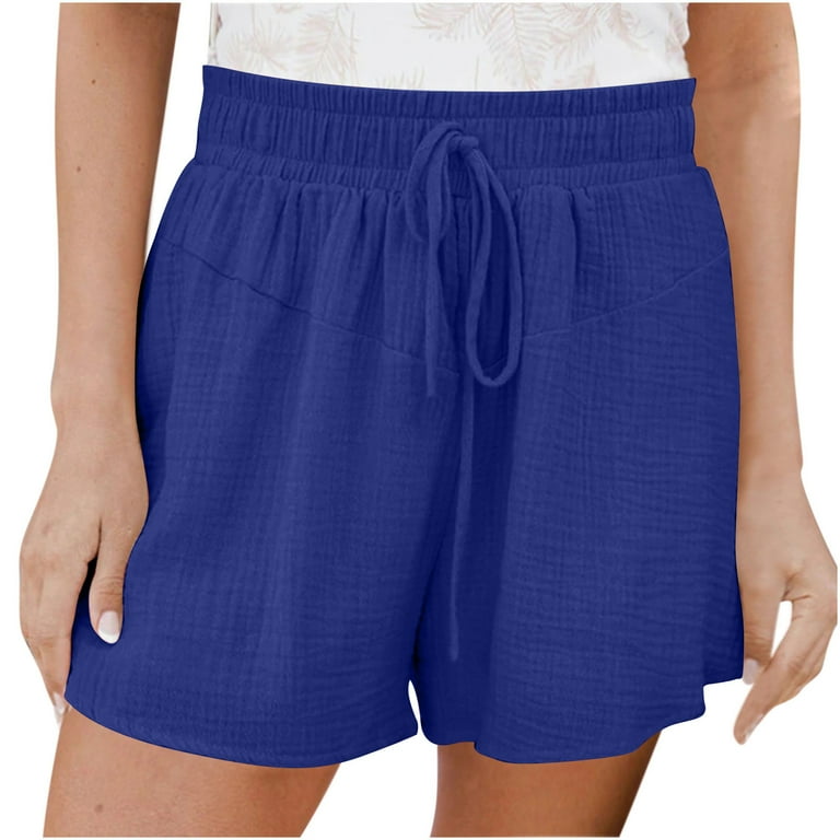 Jsezml Shorts for Women Trendy Drawstring Elastic High Waist Sweat Shorts Plus Size Casual Summer Baggy Shorts