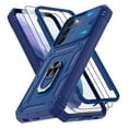 thumbnail image 1 of Jshru for Samsung Galaxy S22 Plus Case with Slide Camera Cover | 2Pcs Screen Protector, 360°Rotation Ring Kickstand Drop Protector Cover for Galaxy S22 Plus, Blue, 1 of 7
