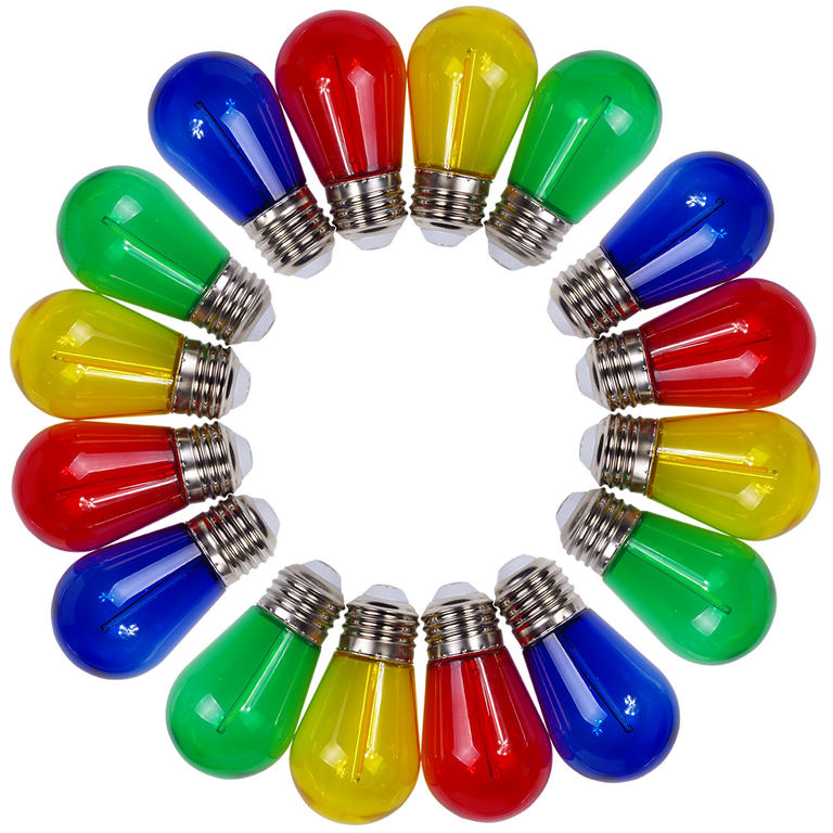 Jslinter Colored String LED Light Bulbs - 1 watt Plastic Outdoor