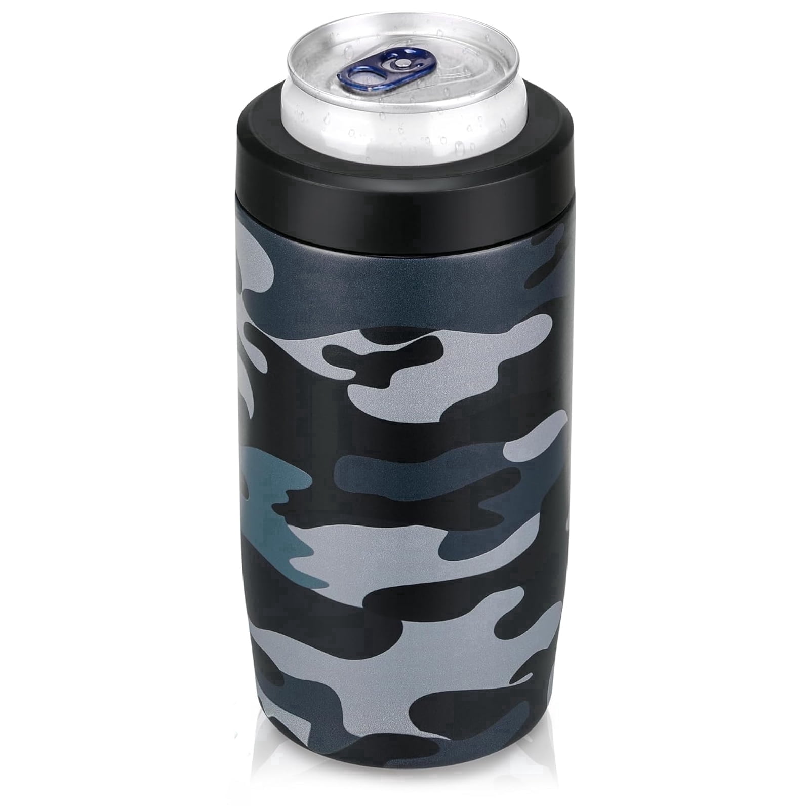 Jslove 4 in 1 Insulated Can Cooler - Universal Size for 12 oz Cans, Slim Cans, and Bottles - Camouflage