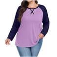 thumbnail image 1 of Jspidox Plus Size Tops for Women Raglan Long Sleeve Shirts Casual Loose Basic Tee Shirts Women's Tunic Tops S-5XL, 1 of 6