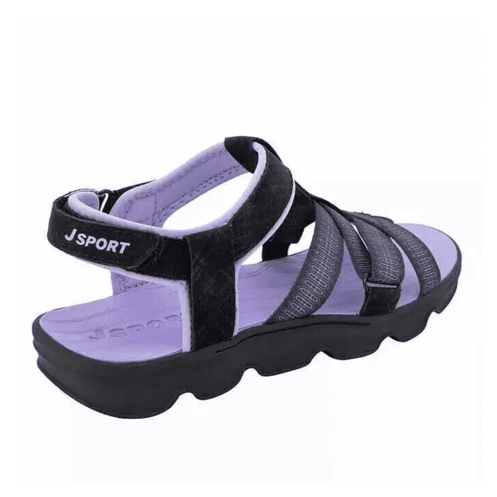 Jsport Kaia Women&rsquo;s Black Strap Sandal, Black/Purple, 10 - Walmart.com