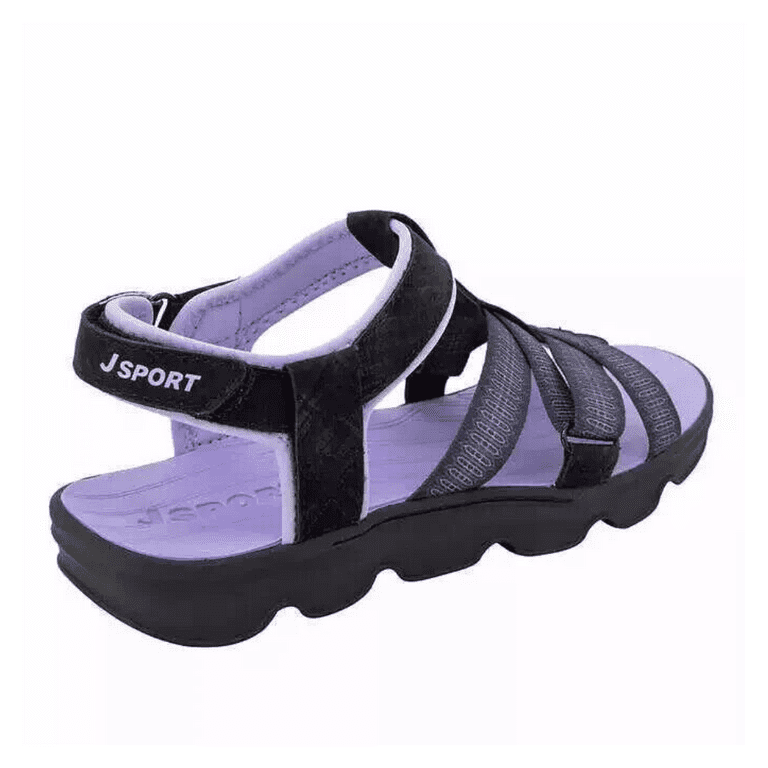 Jsport Kaia Women&rsquo;s Black Strap Sandal, Black/Purple, 10 - Walmart.com