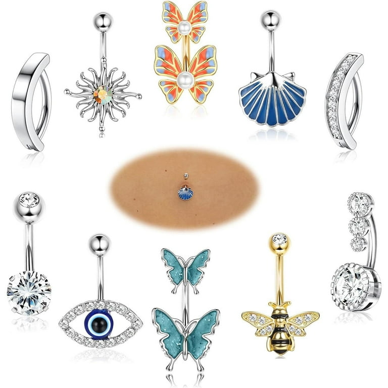 316L Surgical Steel Snake with CZ Chain Dangles Dangle Belly Ring 316L Surgical Steel Snake with CZ Chain Dangles Dangle Belly Ring