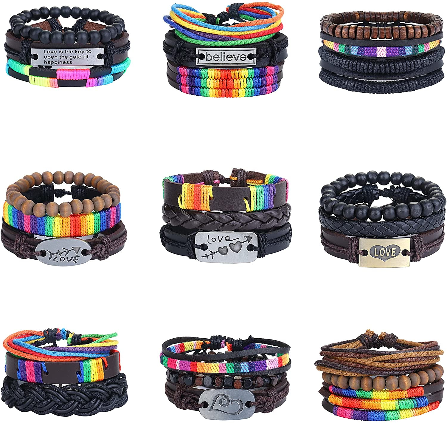 Jstyle 27Pcs Gay Pride Bracelet LGBTQ Accessories Gay Pride Stuff Jewelry  Adjustable LGBT Gay Couple Rainbow Bracelets Gay Gifts for Men Women  Fashion