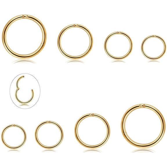 Jstyle 3-6Pairs Stainless Steel 16G Sleeper Earrings Septum Clicker Nose Lip Ring Body Piercing