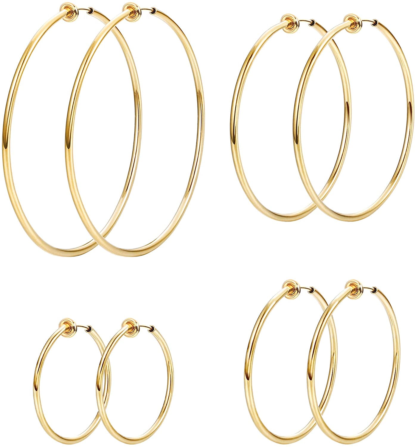 Amazon.com: Evevil Fake Nose Ring Clip On Hoop Earrings For Women Faux Lip  Septum Ring Spring Endless Hoop Earrings Non Piercing Lobes Men Girl (10  Pairs,13mm-25mm,Steel Plated & Black Plated Color) :