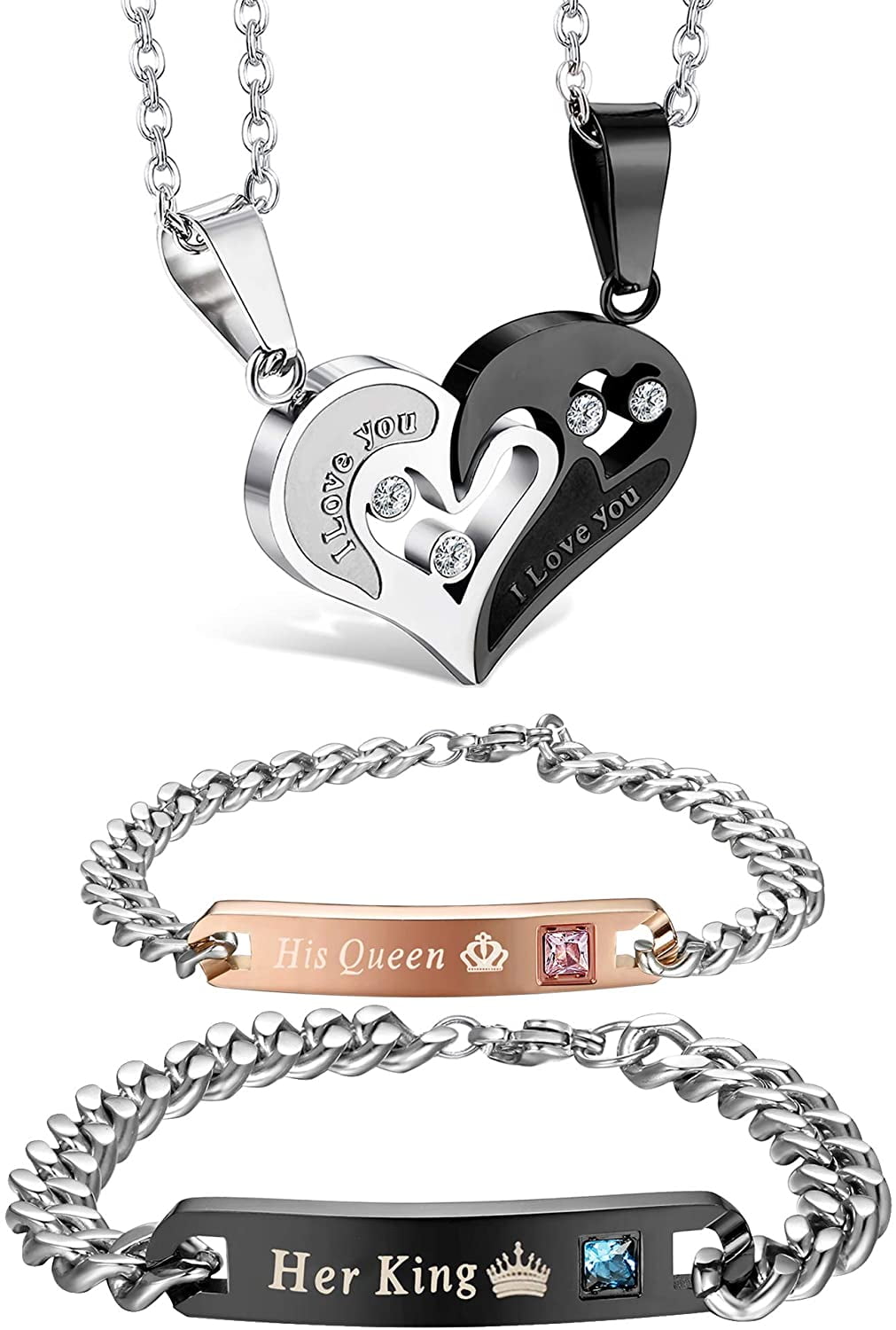 Concentric Lock Bracelet Necklace Titanium Steel Heart Key Couple Interlock  Same As TIK TOK Romantic Commemorate Jewelry Sets From Guichenearring,  $20.08 | DHgate.Com