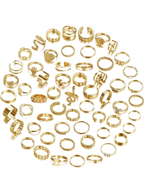 58Pcs Knuckle Rings Set Vintage Stackable Finger Rings for Women Bohemian Midi Rings Boho Butterfly Snake Stacking Rings Pack Silver Gold tone Joint Rings Daily