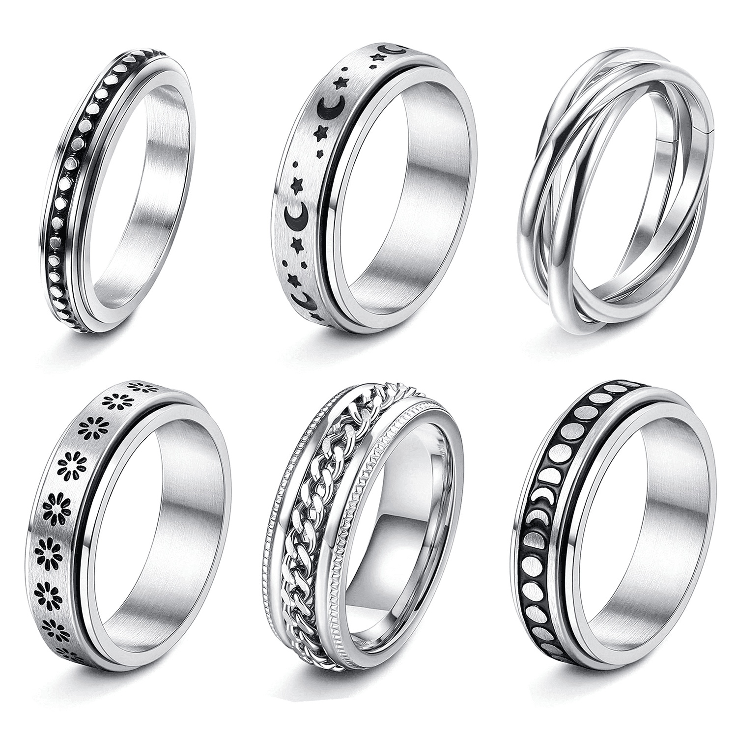 Handmade 925 Sterling Silver Spinner Ring Anti-Anxiety Ring Boho Ring at Rs  800/piece in Jaipur