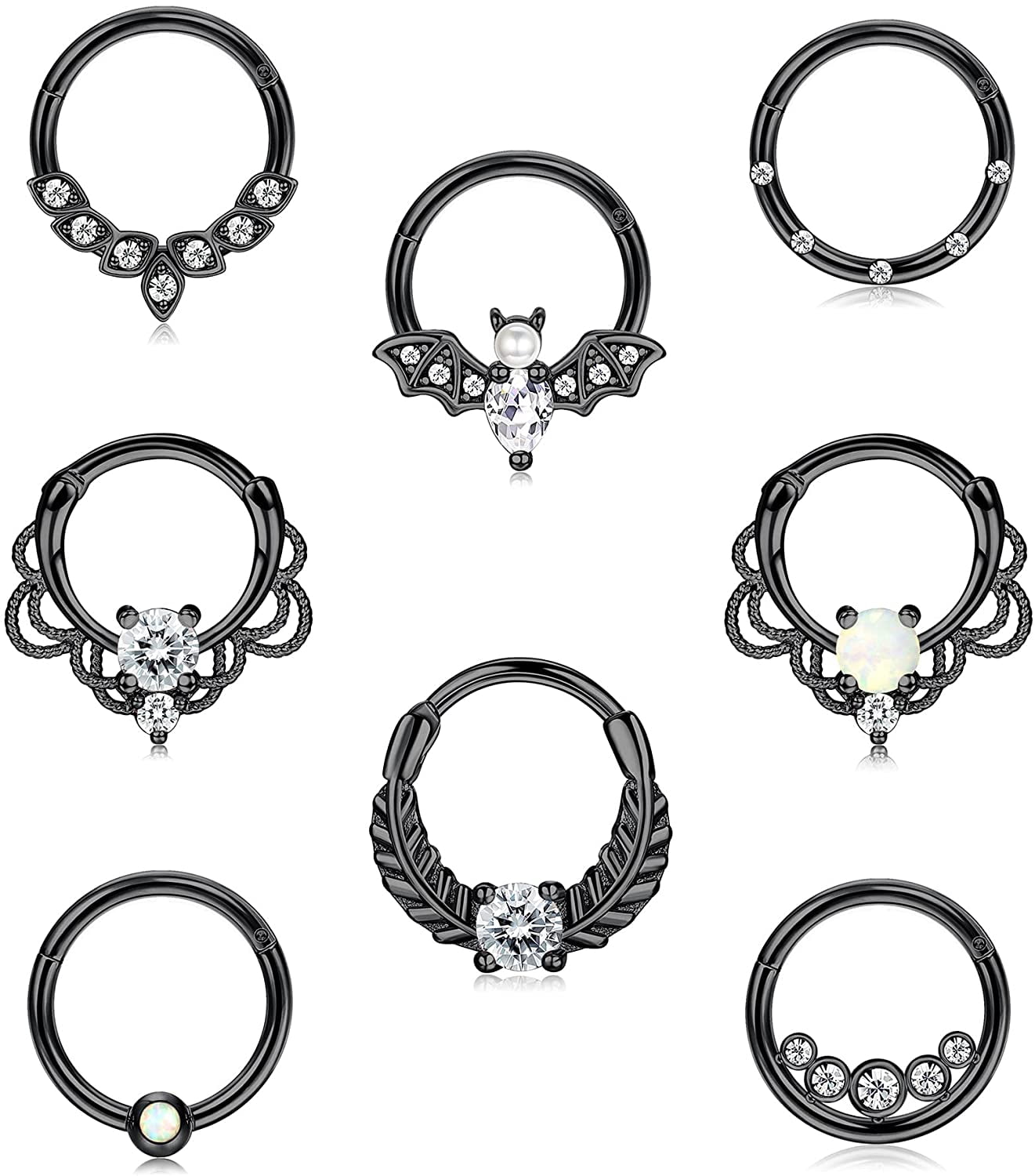 Boucle D'oreille Cartilage 16G OUFER - Anneau Cliqueur En Acier Chirurgical Avec CZ - Pour Helix, Daith, Tragus…