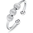 thumbnail image 1 of Jstyle 925 Sterling Silver Anxiety Rings for Women Men 18K Gold Plated Spinner Band Rings Fidget Rings for Anxiety Thin Adjustable Stackable Rings, 1 of 8